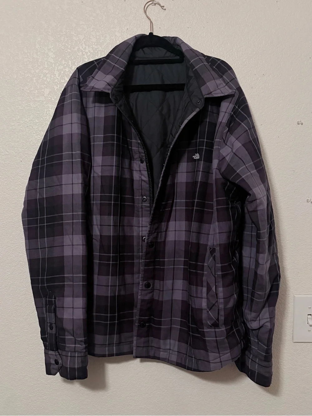 The North Face Men's Purple Plaid Quilted Shirt Jacket